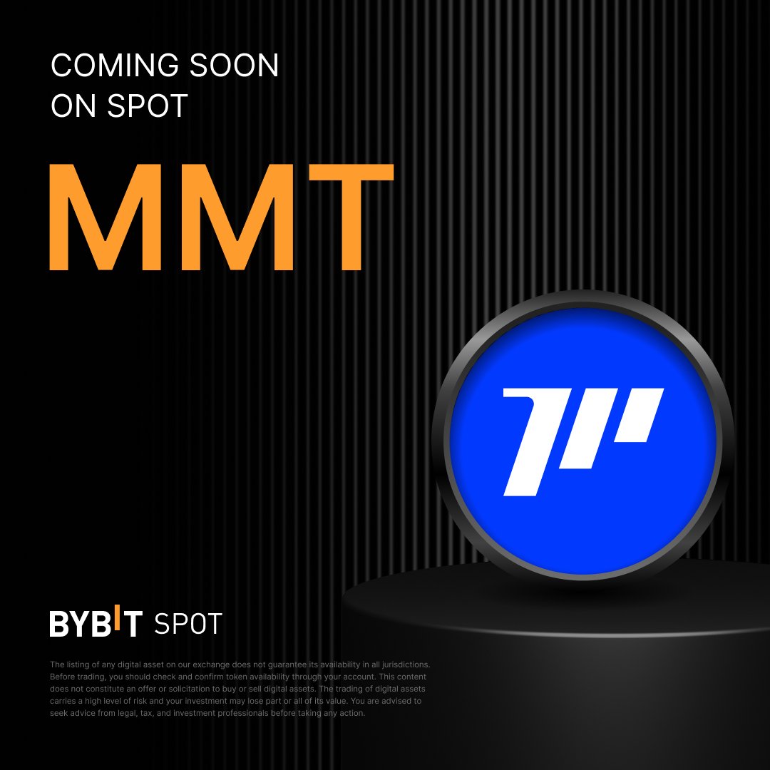 📣 $MMT is coming soon to the #BybitSpot trading platform with <a href="/MMTFinance/">MomentumⓂ️Ⓜ️T</a>!

Momentum is the operating system powering the next era of global finance.

Stay tuned for more!

#Bybit #CryptoArk