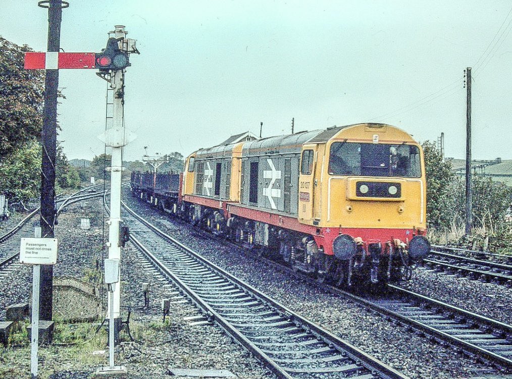 One of the few locos that suited the red stripe Railfreight livery, the humble class 20. Captured approaching Barnetby many years ago with a rake of empties bound for Scunthorpe.
#Class20 #EnglishElectric #Chopper #RedStripeRailfreight #Barnetby