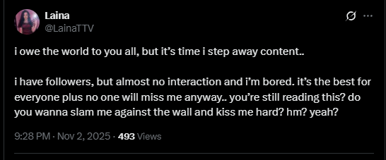 antdog__678's tweet photo. "its time i step away content" https://t.co/KdXAMvJ3fX