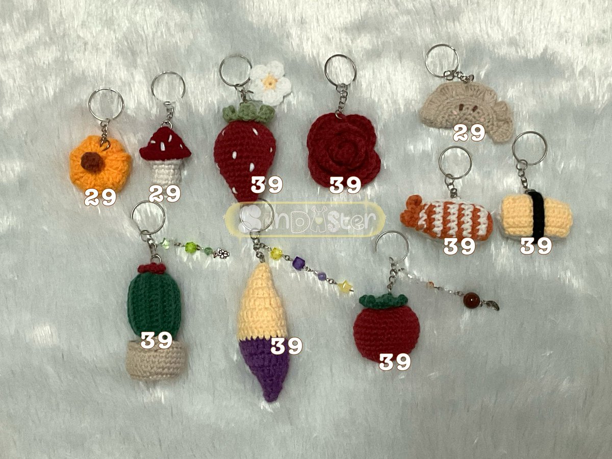 sandaster's tweet photo. 𐙚 พร้อมส่ง | wts

พวงกุญแจตามภาพ
𓇼 ราคาตามในภาพค่า /1 ea 

📮reg30/ems45
dm ได้เลยค่า
หรือสั่ง Custom เปลี่ยนสี dmนะคะ 

#พวงกุญแจ #keychain #crochet #พวงกุญแจโครเชต์ #พวงกุญแจไหมพรม https://t.co/5Dm05bbjml