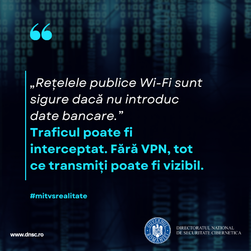 DNSC_RO's tweet image. 🔎 Fără o conexiune securizată (VPN), date precum parole, e-mailuri sau sesiuni de autentificare pot deveni vizibile pentru atacatori. 

🛡️ Conectează-te în siguranță!
 
#DNSC #CyberAwareness #WiFiSecurity