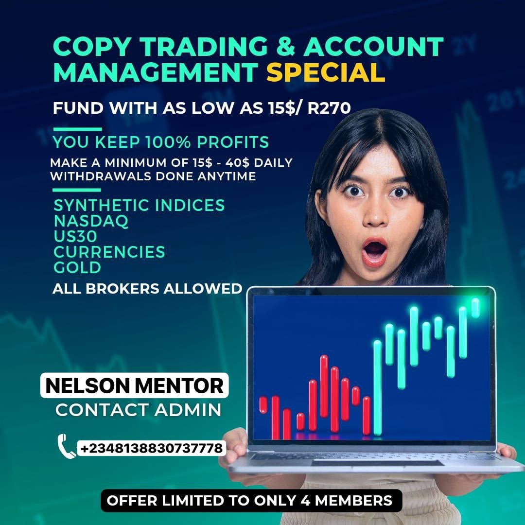 Grab it before its taken. 

To everyone who have a small account as little as 15$ yet struggling to grow it.

Here's your chance to better your financial situation. 

I'll manage your account where we make at least 15$ to 40$+ daily 

You keep 100% profi
wa.me/2348138830737