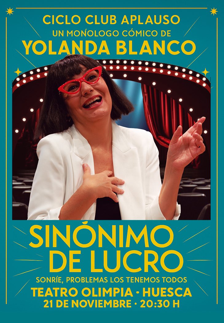 🎭 Noviembre en el Olimpia!

👉🏻 7 nov · El Jardín de las Delicias
👉🏻 8 nov · Banda de Música de Huesca
👉🏻 14 nov · El Cuarto de Atrás con Emma Suárez
👉🏻 21 nov · Sinónimo de Lucro con Yolanda Blanco
👉🏻 22 nov · Años de Vida con Marta Borraz