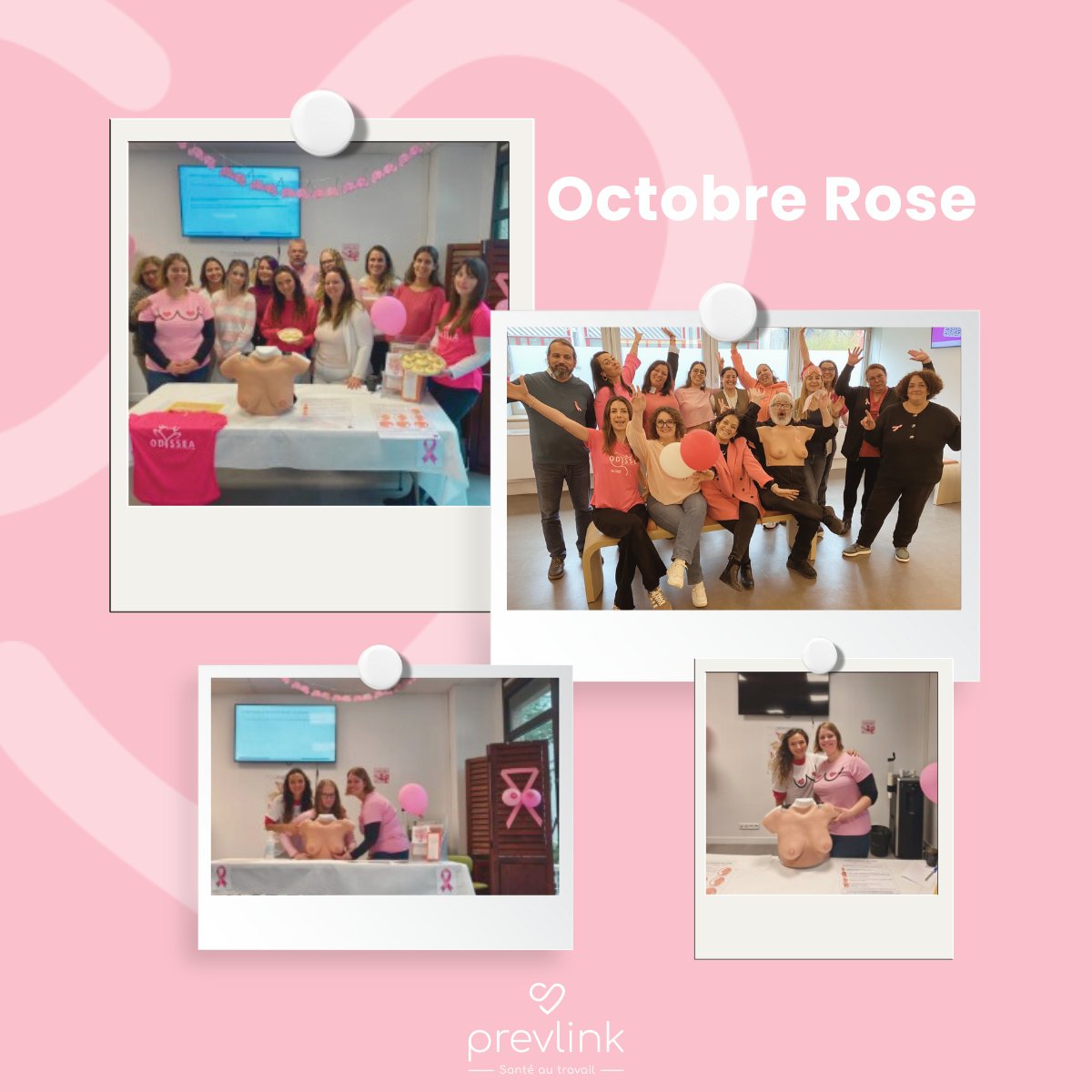 Ensemble, nous avons fait de ce mois d’octobre un mois qui compte
 
Tout au long d’Octobre Rose, les équipes Prevlink se sont mobilisées pour soutenir la lutte contre le cancer du sein et rappeler l’importance du dépistage.💗 
 
Continuons à faire vivre la prévention, chaque jour