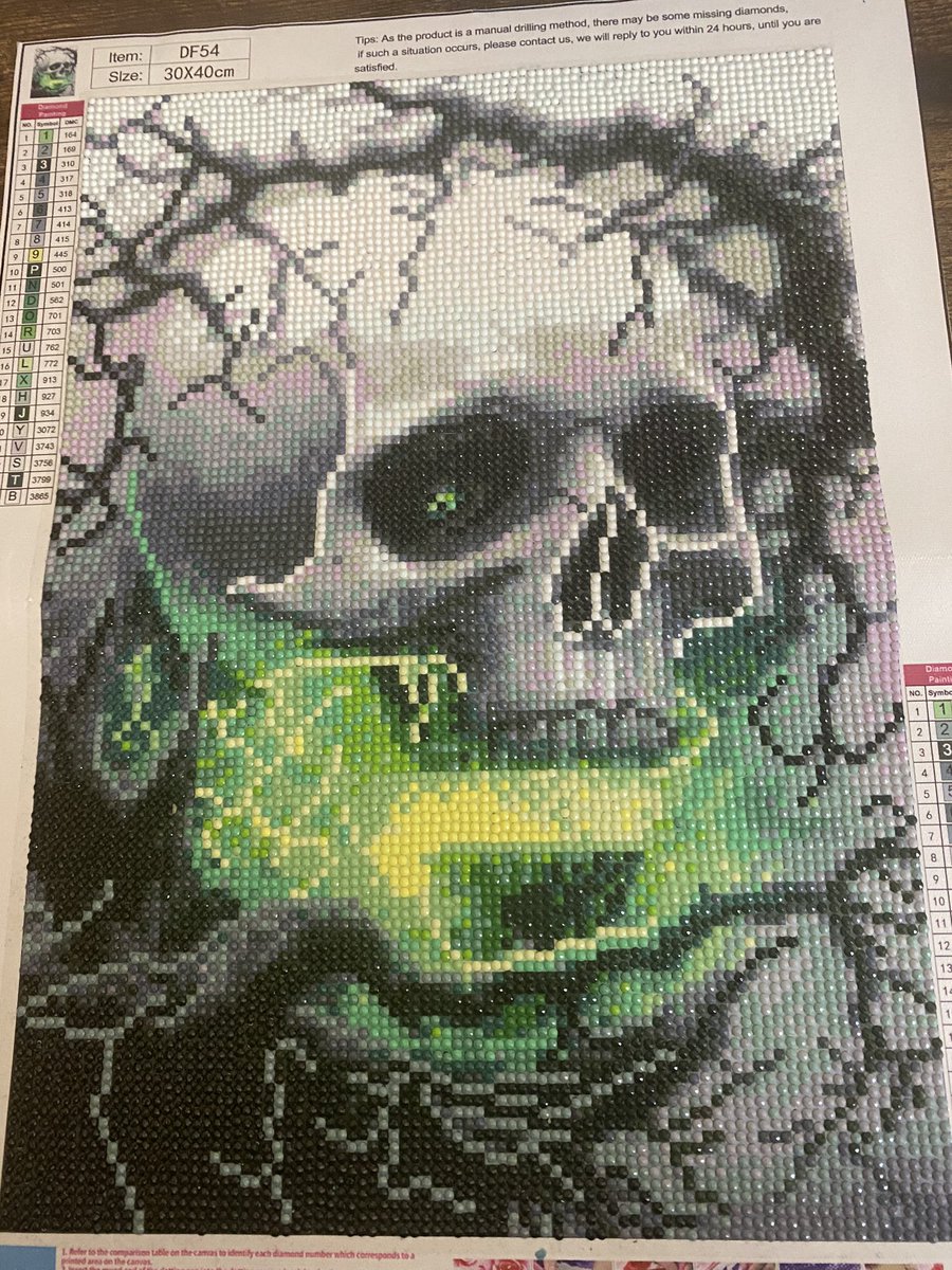// My first diamond painting project is finished! Couldn’t allow myself to go to bed tonight without finishing it and I did! Will hopefully start my next canvas this week.