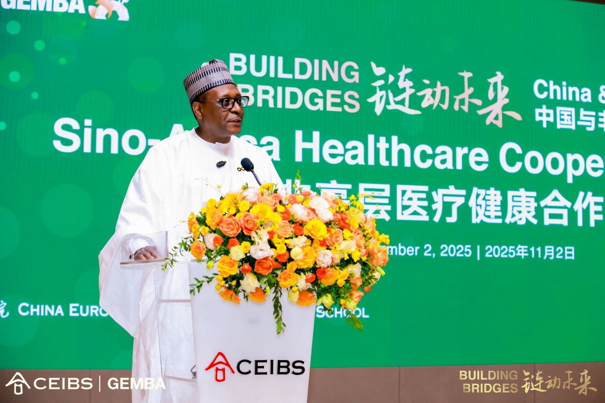 embassy_beijing's tweet photo. The Embassy of Nigeria in Beijing in collaboration with CEIBS, AFKMED and VCBeat organized the Sino–Africa Healthcare Cooperation Forum on 2nd November 2025, featuring the Coordinating Minister of Health and Social Welfare, Professor Ali Pate, CON, as the keynote speaker. https://t.co/bYNUuW7sgG