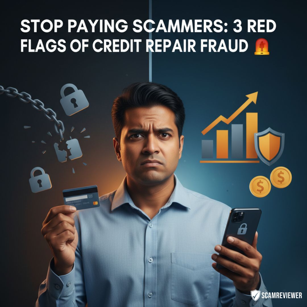 scam_reviewer's tweet photo. Stop Falling for Credit Repair ScamsScammers promise “instant fixes” but only drain your wallet. Watch for these red flags:
Upfront fees before any work
Guaranteed quick results
No written contractLearn how to spot and avoid fraud: https://t.co/dkfdhaYecY #ScamAlert https://t.co/CkFvFFCSjK