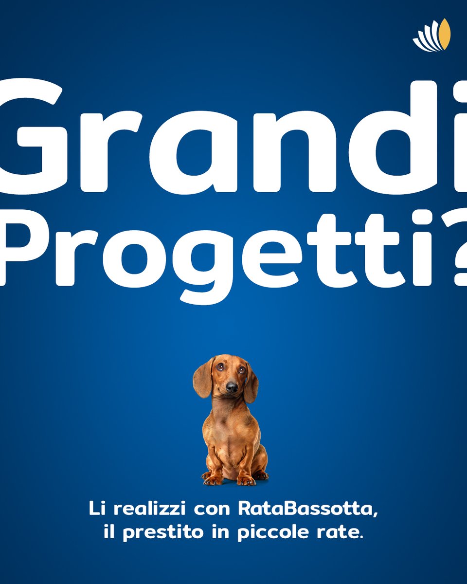 😊 Con il prestito #RataBassotta realizzi i tuoi Grandi Progetti, in piccole rate.

👉🏻 Scopri come richiederla: iblbanca.it/cessione_quint…

#IBLBanca #MiglioraLaVitaDiTuttiIGiorni #Sogni #cessionedelquinto #prestiti #finanziamenti

(Mes. pub. IEBCC su iblbanca.it)