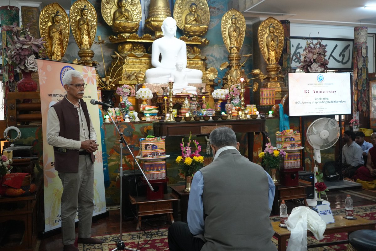 IbcWorldOrg's tweet image. #IBC commemorated its 13th year of establishment, an important milestone marking over a decade of global Buddhist collaboration, dialogue, and heritage preservation. To celebrate this significant occasion, a gathering was held at the #WorldBuddhistCentre, New Delhi.
