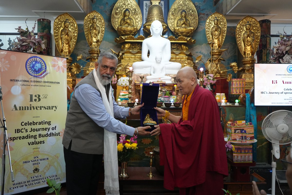 IbcWorldOrg's tweet image. #IBC commemorated its 13th year of establishment, an important milestone marking over a decade of global Buddhist collaboration, dialogue, and heritage preservation. To celebrate this significant occasion, a gathering was held at the #WorldBuddhistCentre, New Delhi.