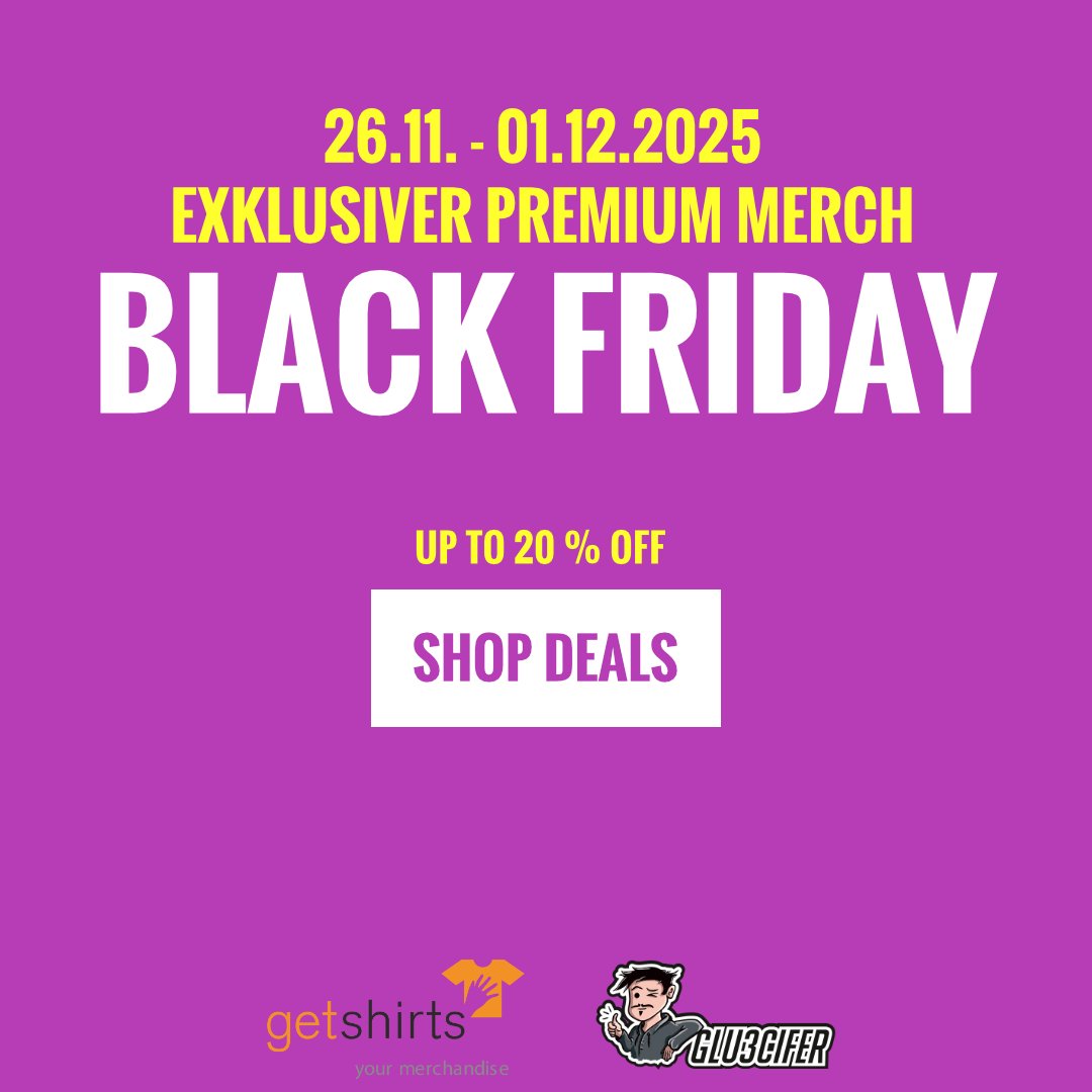 Krasser #blackfriday Merch zum fetten Preis bei <a href="/getshirts/">getshirts</a>. 

☑️Link klicken (shop.glu3.com)
☑️Produkt auswählen
☑️Und bald schon #gumtastisch aussehen!
☑️Willkommen in der #GumGumCrew

#blackfriday2025 #twitch #streaming #fyi #glu3cifer #glu3