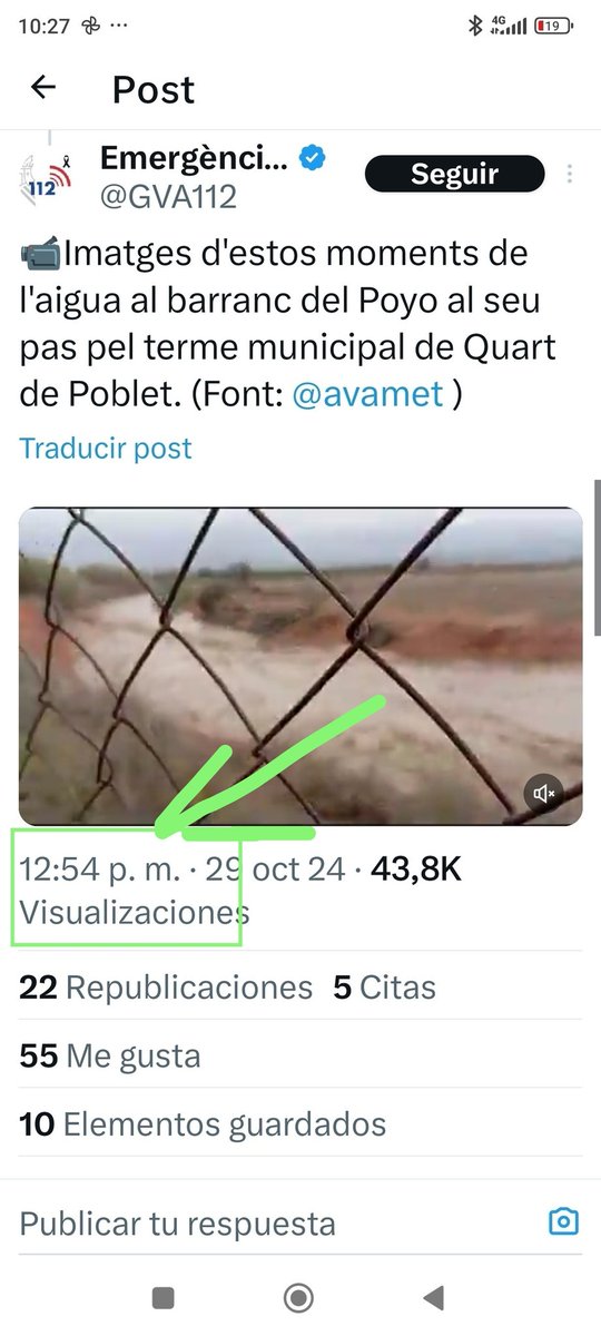 Dice Mazón que no sabían que el barranco del Poyo se desbordaba.
Este jeta ha venido a mentirle una vez más a los valencianos.
A las 12:54 el 112CV posteaba fotos del Barranco del Poyo desbordado en Quart de Poblet.
#MazonDimisión
#LaHora3N