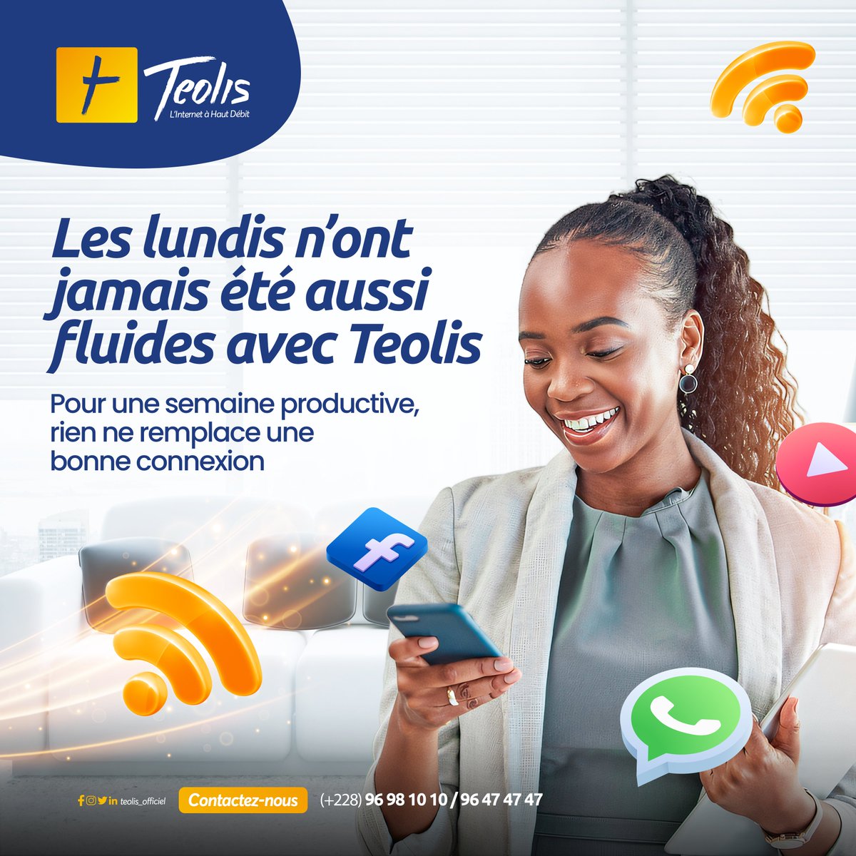 TEOLIS_Officiel's tweet photo. ✨ Lundi + Teolis = connexion fluide et semaine productive ✨
Commencez votre semaine zen et connecté !
#Teolis #InternetRapide #WorkSmart #MondayMotivation #TT228 https://t.co/WQW3K20YHh