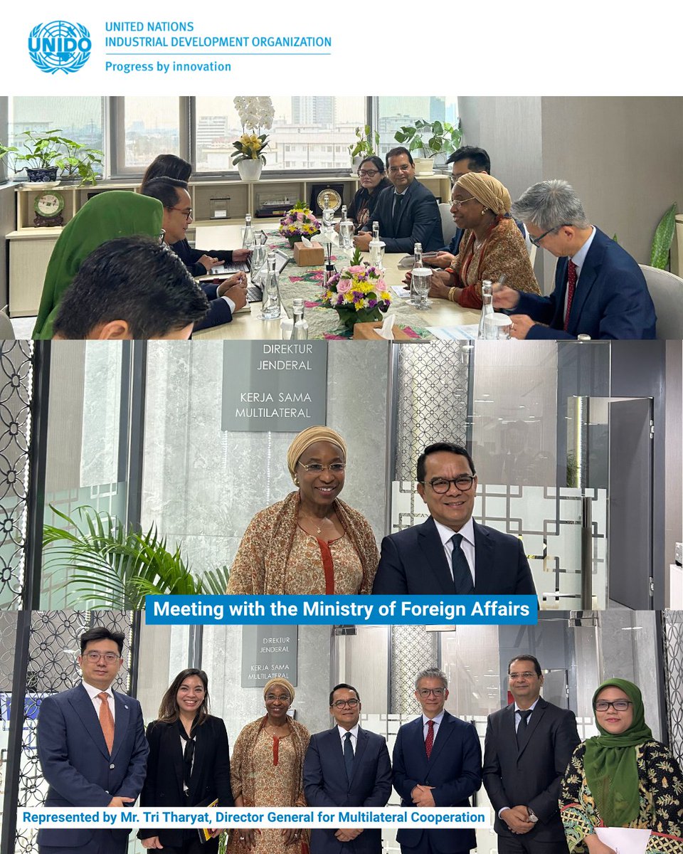 UNIDOINS's tweet image. On 20–22 October 2025, Ms. Fatou Haidara, UNIDO’s Deputy to the Director General and Managing Director of the Directorate of Global Partnerships and External Relations, visited Indonesia on an official mission. 

🇮🇩🤝 #UNIDO #SDG #SustainabilityInAction