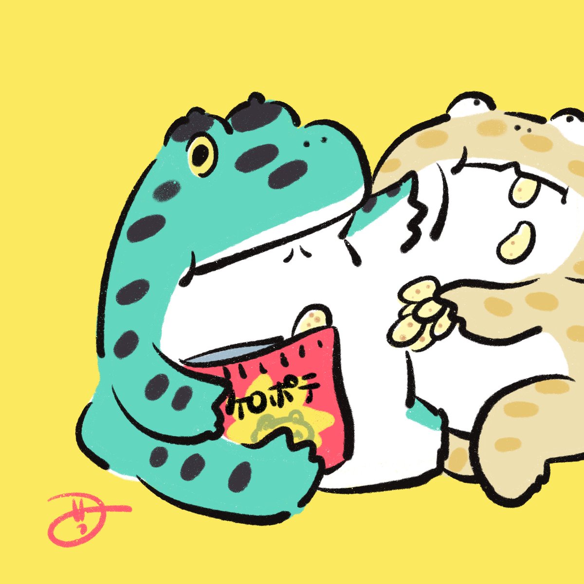 「ぐいぐい」|anzutann春🐸のイラスト