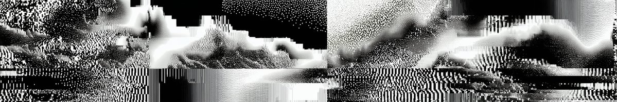 ashuinyak_'s tweet image. Grainflow [02] — Fragment Valley
a horizon rendered in noise — fragmented and folded.
between distortion and stillness, a valley drifts in grain.
#Grainflow #AIart #GlitchLandscape #DigitalZen #Monochrome #objkt