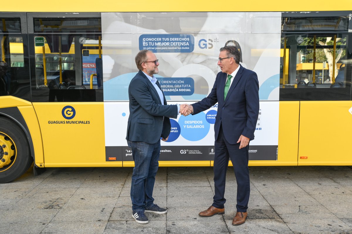 |𝗖𝗢𝗠𝗣𝗥𝗢𝗠𝗜𝗦𝗢 𝗦𝗢𝗖𝗜𝗔𝗟 ⚖️🚌|

Nos unimos al <a href="/GraSoLPA/">Graduados Sociales GC y FTV</a> para acercar la orientación jurídica gratuita a la ciudadanía.

🚍Uno de nuestros vehículos llevará esta iniciativa que ofrece asesoramiento laboral y de Seguridad Social a personas con recursos limitados