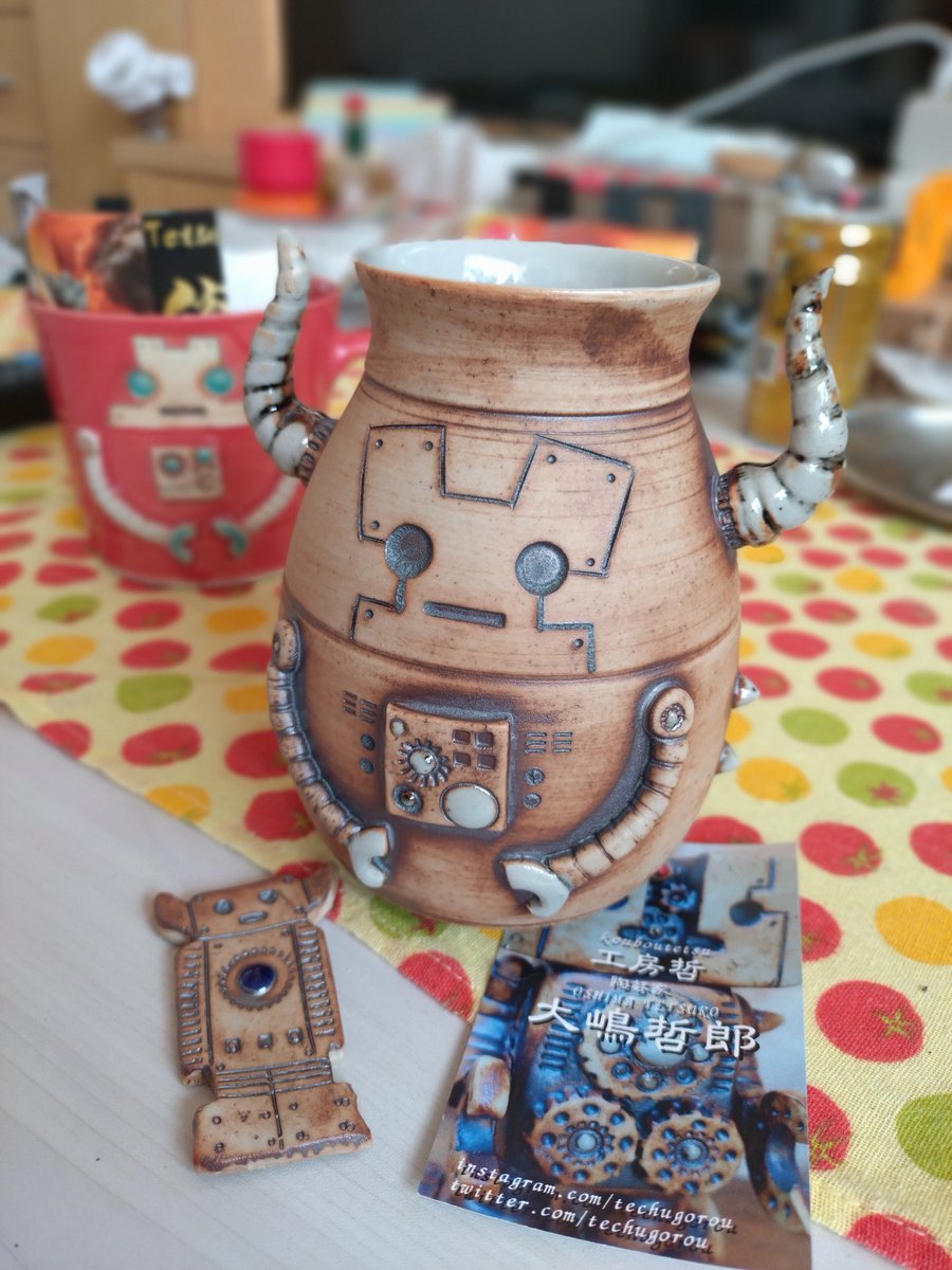 工房哲 大嶋哲郎さん ロボ 植木鉢 益子 陶芸 陶器市 工房哲 大嶋哲郎
