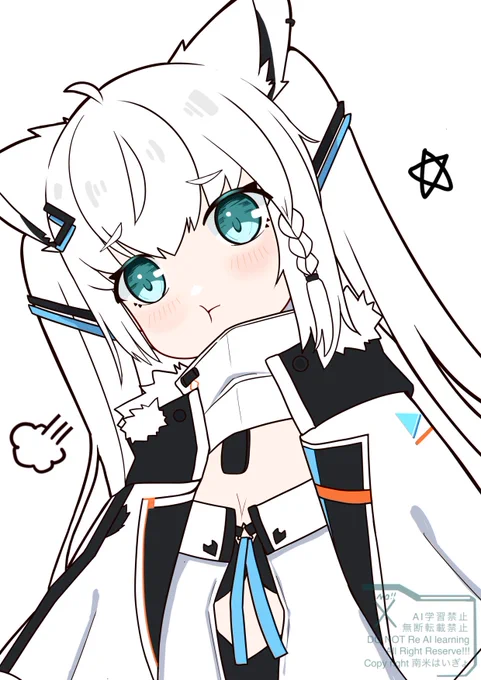 デフォルメフブちゃん描きました! #絵フブキ