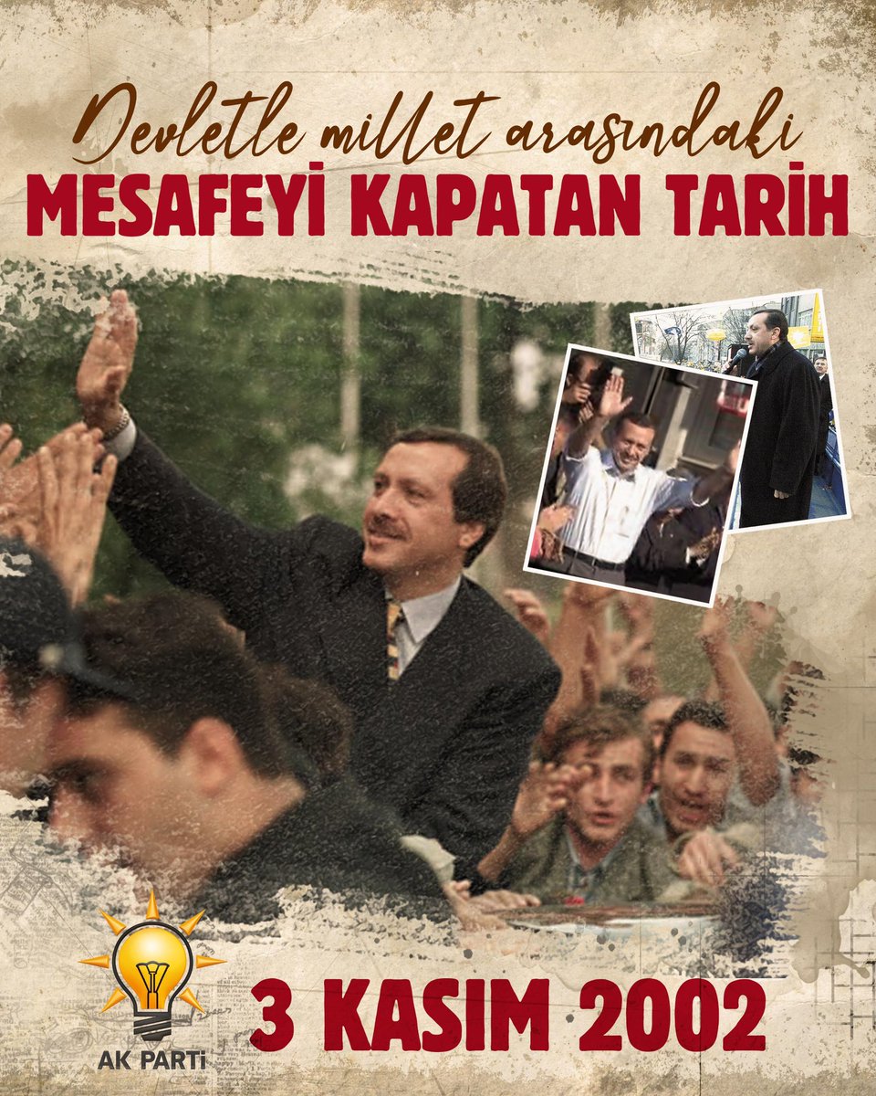 Milletin iradesinden güç alarak yola çıkan, Türkiye’nin aydınlık yarınlarını inşa eden AK Parti’mizin iktidara gelişinin 23. yıl dönümünü gururla ve coşkuyla kutluyoruz. 🇹🇷

23 yıldır aynı inanç, azim ve kararlılıkla; “millet için hizmet, Türkiye için eser” anlayışıyla yürümeye
