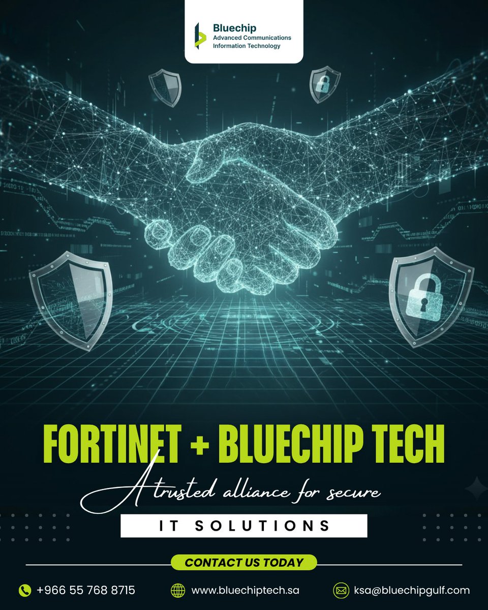bluechip_tech's tweet image. Fortinet X Bluechip Tech: Securing The Future Together 

📞 Contact Us Today And Take Your Business Security To The Next Level!
📞 +966 55 768 8715
📧 ksa@bluechipgulf.com
🌐 bluechiptech.sa

#bluechiptech #fortinet #cybersecurity #itsolutions #cloudsecurity #techpartners