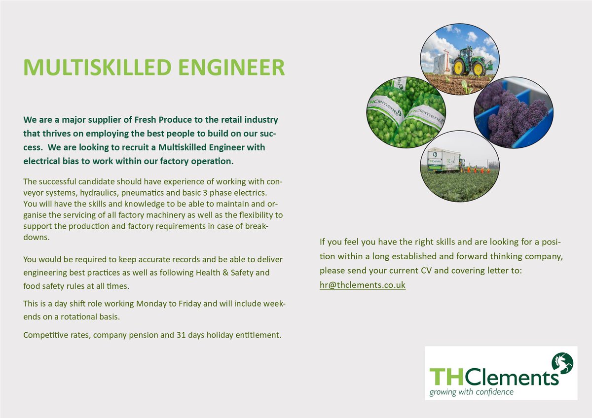 We’re Hiring! | Multiskilled Engineer

Visit our website to learn more about this role and explore other available opportunities - thclements.co.uk/our-company/va…

Please share to help us reach the right candidate!