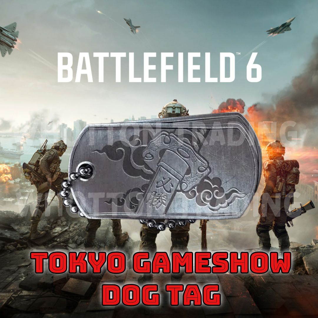 TradingWhotton's tweet image. Unlock your exclusive Battlefield 6 Tokyo Game Show 2025 Dog Tag right away! This rare BF6 collectible code is ready for immediate retrieval. Enhance your collection with this distinctive piece today! #BF6 #Battlefield6 #Systemoverride #DLC #Skins #Doublexp