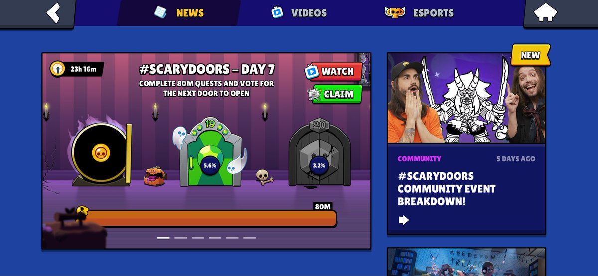 Good job everyone at the #Scarydoors event in #BrawlStars . Best bet now is to get some sweet gems! Voted for 🚪 number 19!