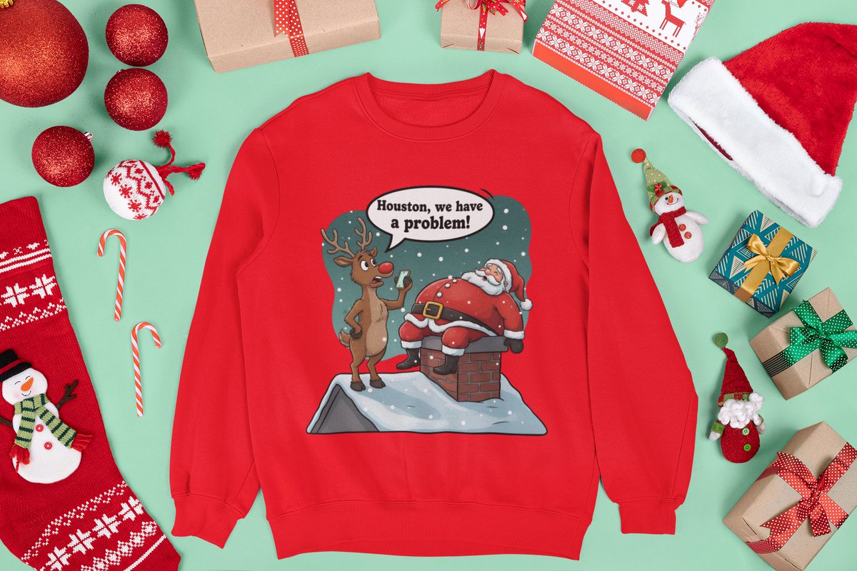 Maximilian2878's tweet image. Santa tried to make a smooth landing… but that chimney had other plans! 🎅😂
“Houston, we have a problem.”
Perfect funny Christmas tee for anyone who loves festive fails and good laughs!
👉teepublic.com/t-shirt/827665…
#ChristmasHumor #SantaFail #FunnyTShirt
