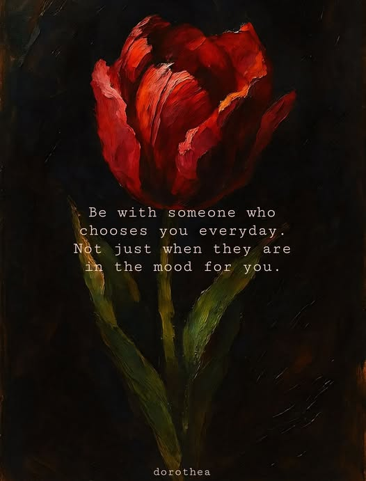 Love isn’t real if it’s seasonal. The right person doesn’t come and go with convenience but they stay, they choose, they show up. Every single day, even when it’s not easy. 💕
— Dorothea.