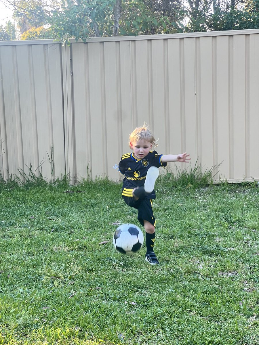 Our soccer mad kiddo is 5 today!! ⚽️ <a href="/ManUtd/">Manchester United</a>