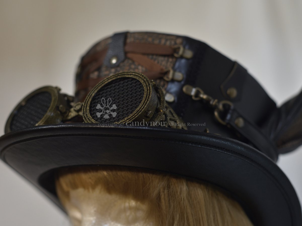 週末セール】candynoir うさ耳 コルセットハット 黒茶 週末セール