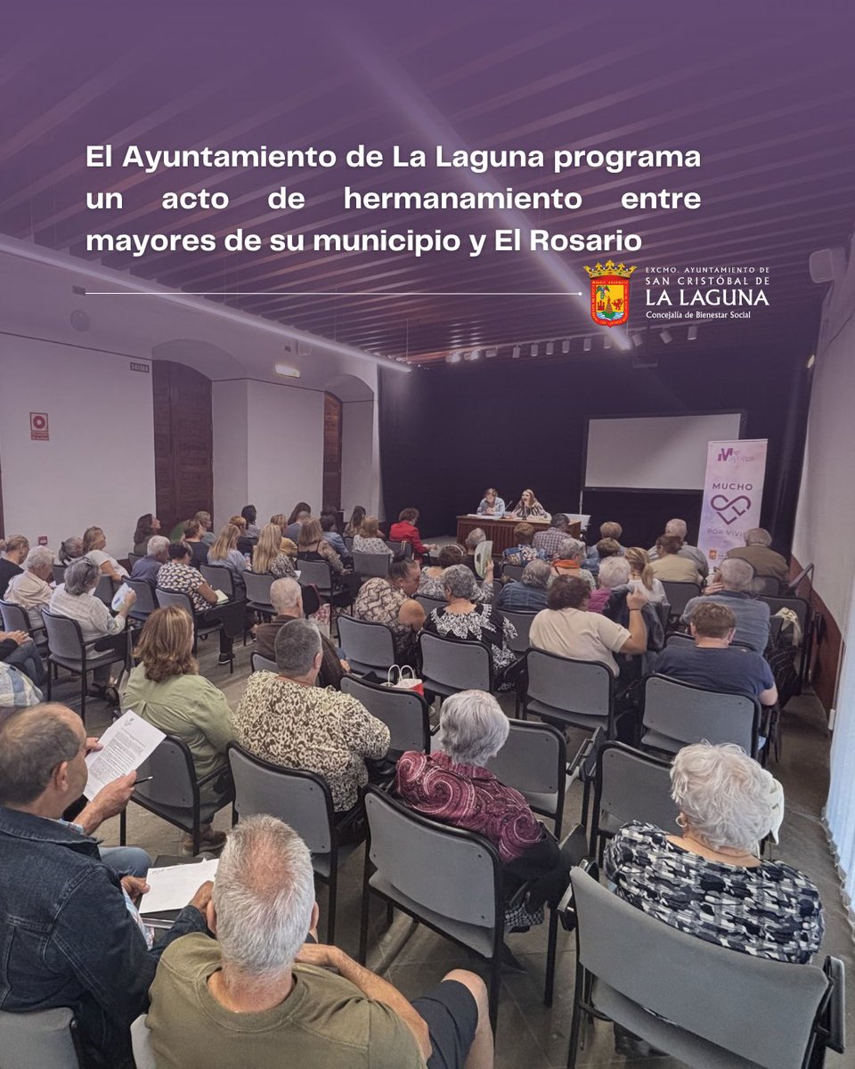 🎉💜 El próximo 6 de diciembre, la plaza del Tranvía en La Cuesta será el escenario de un acto muy especial: el hermanamiento entre las personas mayores de La Laguna y El Rosario, una jornada festiva para compartir, celebrar y fortalecer lazos entre ambos municipios