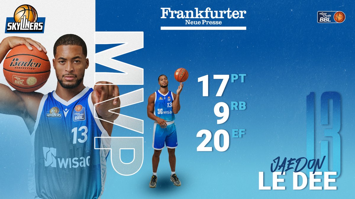 Dein MVP des Spiels - präsentiert von der Frankfurter Neuen Presse frankfurt-skyliners.de/news-service/d… #skyliners #frankfurt #easyCreditBBL