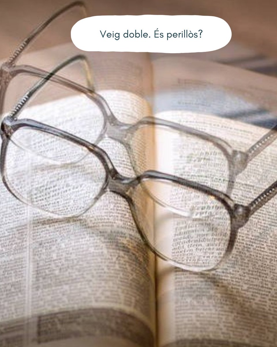 La visió doble, o #diplopia, es pot produir per:
✅ estrabisme
✅ afectació de la còrnia
✅ afectació neurològica
En tot cas, quan pasa és sempre motiu de consulta urgent.