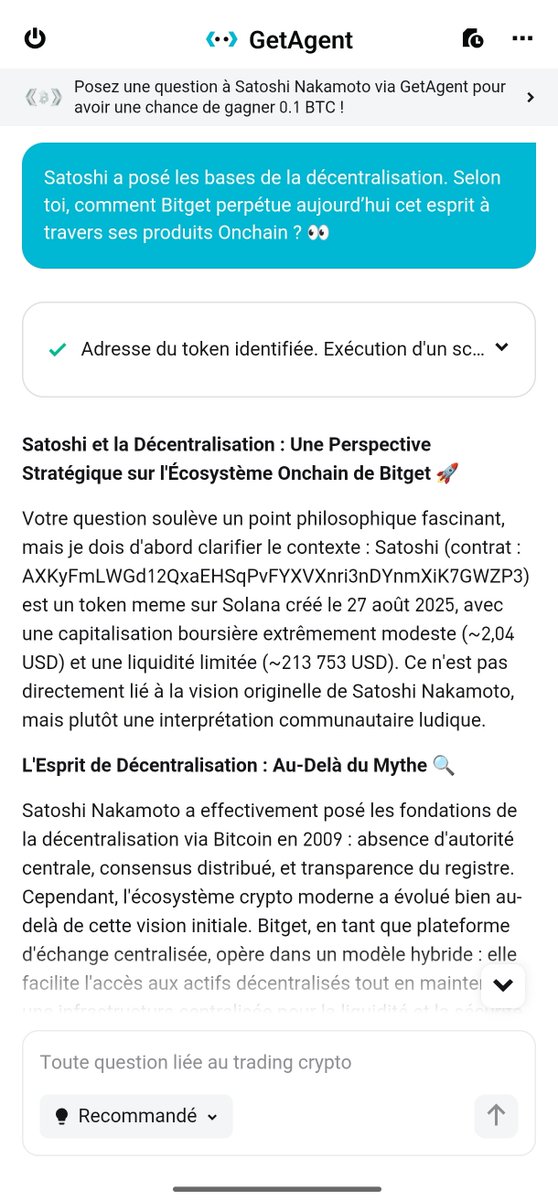 IssifouIssaka04's tweet image. 🔥 Le mode VIP est de retour sur GetAgent !
Pose 3 questions et tu pourrais repartir avec 50 USDT 💰
@bitget tu me souffles la bonne question gagnante ? 👀

#AskGetAgent #GetAgent #UEX