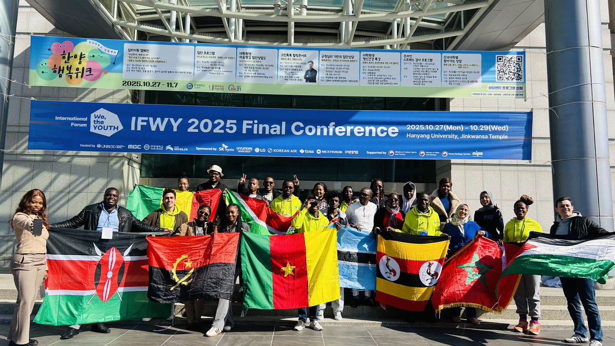 FmfProgramme's tweet image. Honored to represent African &amp;amp; Middle Eastern youth at the 2025 #IFWY Final Conference in Seoul 🇰🇷!
Together with 142 youth from 70 countries, we co-created global policy ideas for a just, inclusive &amp;amp; sustainable future. 🌍
#WeTheYouth #ConnectForChange #UNRISD #YouthEmpowerment