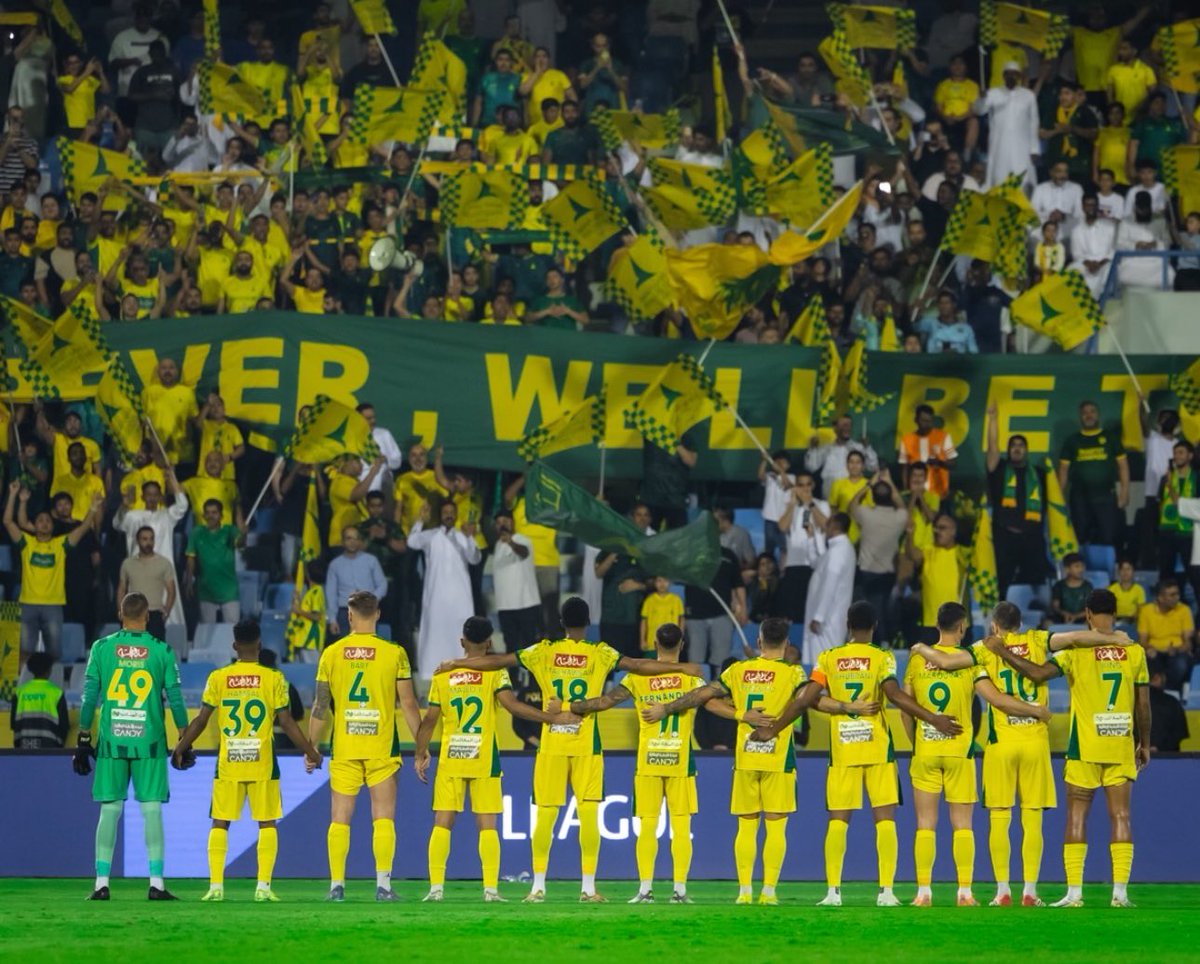 ROSW44's tweet photo. لتطوي مباراة الاتحاد ! 💚💛 https://t.co/GBlK1QV3xA