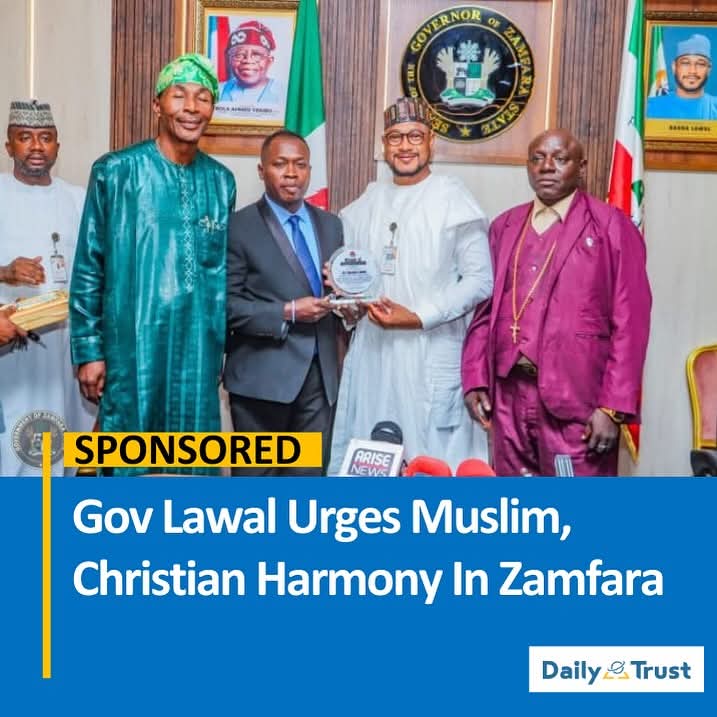 Dexology01's tweet photo. Governor Dauda Lawal of Zamfara State has called on Christians and Muslims to live together in peace and harmony, urging mutual respect and appreciation of the differences that exist between the two faiths.

@daudalawal_ https://t.co/N24mwq8MQd