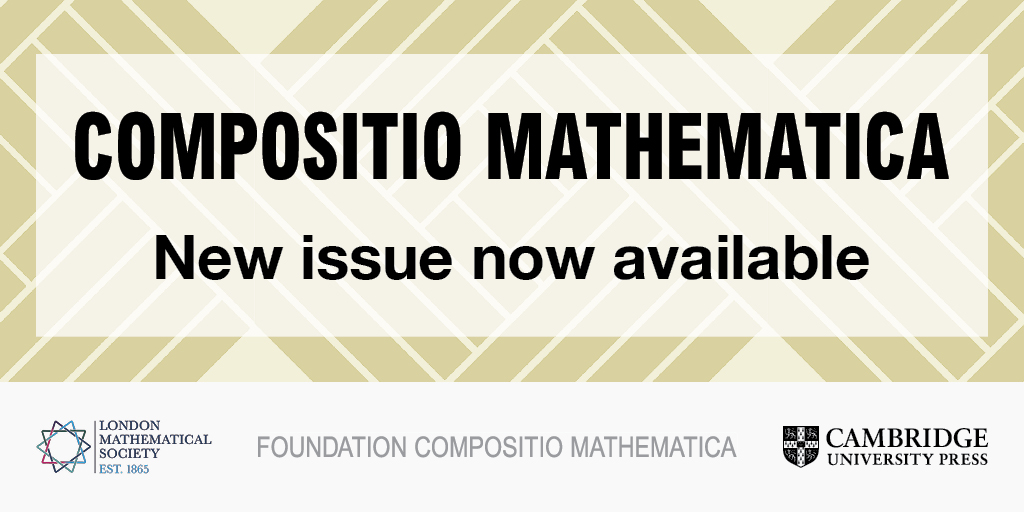 New Issue of Compositio Mathematica now available
📚 cup.org/3LB3Qjt

<a href="/LondMathSoc/">London Mathematical Society</a>