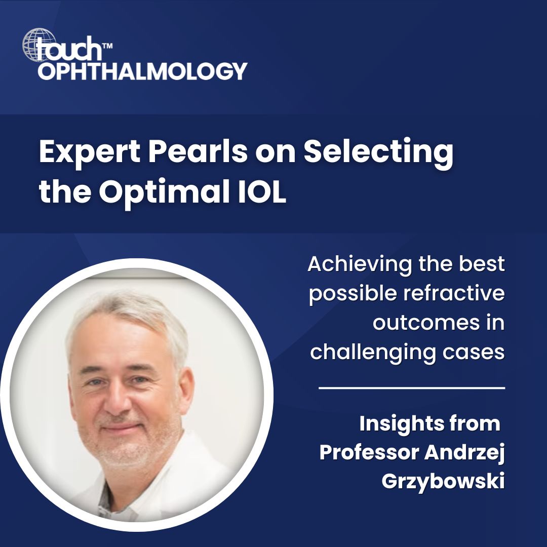 touchOPHTHALMIC's tweet photo. 👁️ Expert Pearls on Selecting the Optimal IOL – Prof. Andrzej Grzybowski

From post-LASIK corneas to keratoconus and paediatric eyes, choosing the right IOL demands careful biometry, formula selection and patient-centred counselling.

In this expert Q&A, Prof. Grzybowski shares his practical pearls on:
🔹 Navigating measurements across multiple modalities
🔹 Choosing between toric, monofocal and neutral aspheric lenses
🔹 Selecting IOL materials for eyes with comorbidities
🔹 Aligning lens choice with patient goals and expectations

Discover why redundancy in measurements is not just safety, but precision.

📖 Read more: https://t.co/qmnYeJFhUy

#CataractSurgery #IOL #Ophthalmology