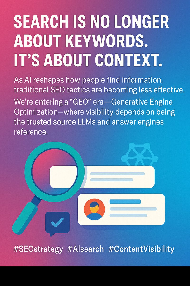OSDDigital's tweet image. Search is changing.
Forget top-10 rankings—are LLMs quoting you?

GEO (Generative Engine Optimization) is the next frontier.
Adapt now or vanish from the results.
#SEOstrategy #AIsearch #GEO