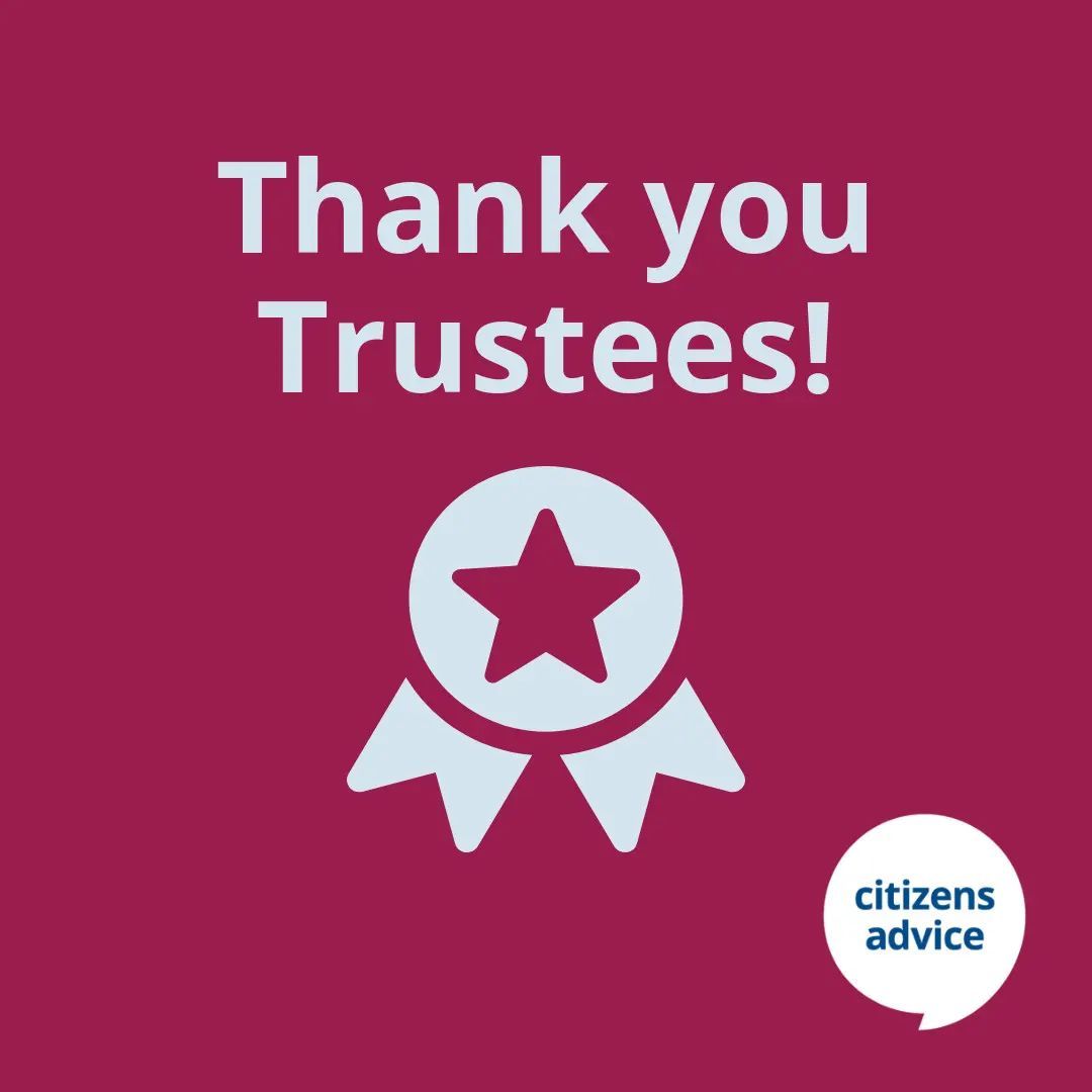 It’s #TrusteesWeek and we want to say a huge thank you to all our incredible trustees who give up their time to support Citizens Advice!

Their support is vital in allowing us to continue helping people find a way forward  💙
