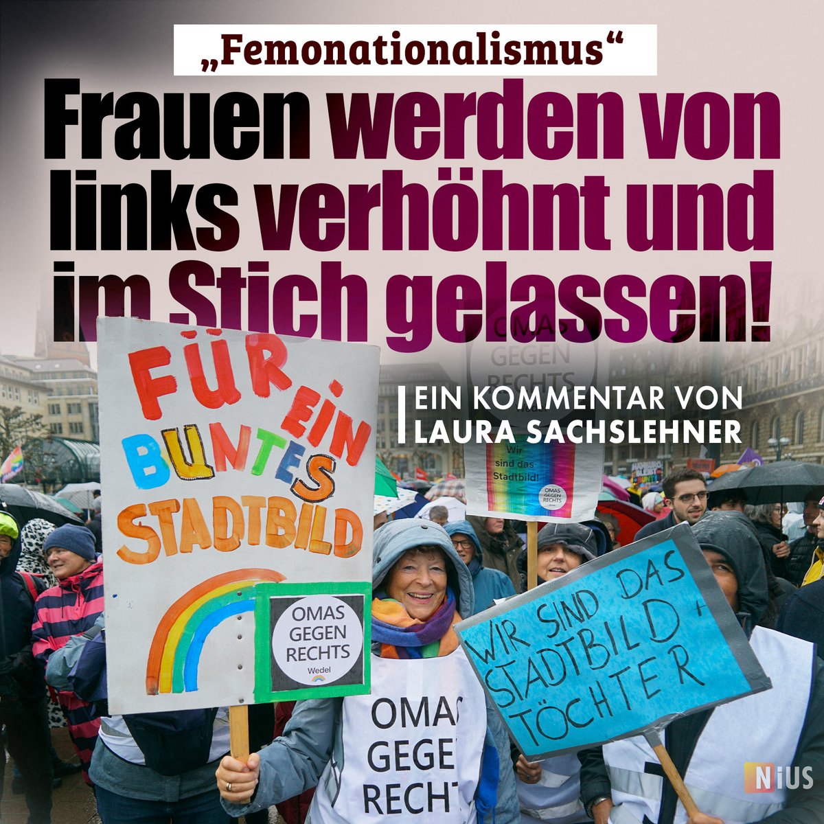 „Wenn linke Aktivistinnen wie Luisa Neubauer ihren angeblichen Kampf gegen das Patriarchat und für Frauen wie eine Monstranz vor sich hertragen, kann man sich mittlerweile nur noch laut lachend abwenden.“
nius.de/kommentar/news…