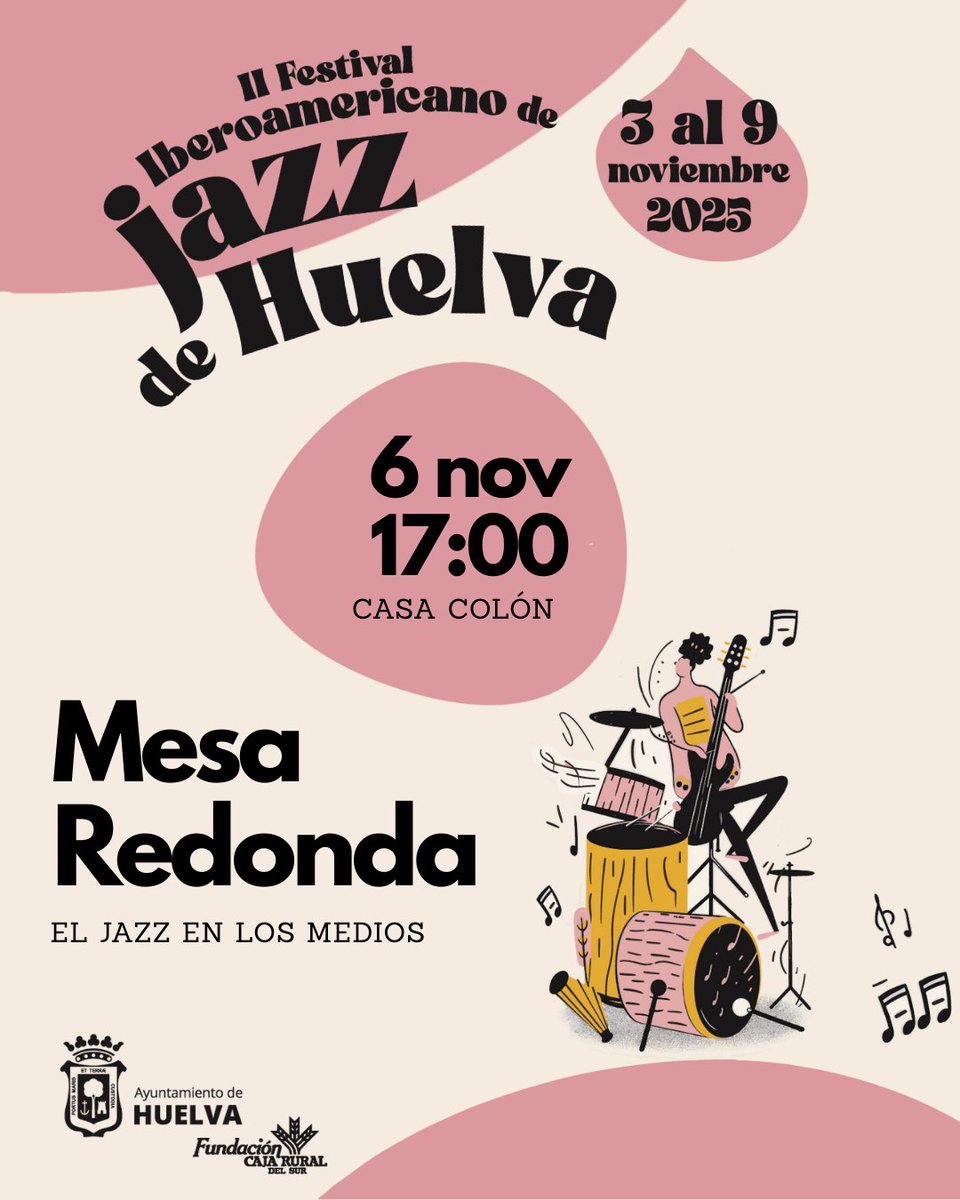🎷🎶 Recordamos la programación de este jueves en el marco del II Festival de Jazz Iberoamericano. 

🗓️Del 3 al 9 de noviembre
ℹ️ Toda la programación: huelva.es 

#FIJ2025 #IIFestivalIberoamericanoJazzHuelva