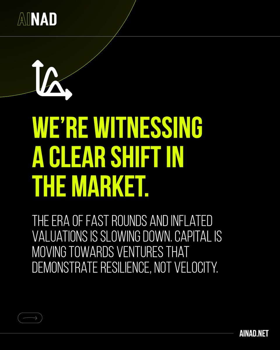 AINADVentures's tweet photo. Fast rounds are out. Focused growth is in.

As capital tightens, investors are backing ventures built on clarity, consistency, and conviction, not just momentum.

#AINAD#VentureCapital#Fundraising#InvestorInsights#VentureBuilding#StartupFinance#Scaleups https://t.co/c5hH532db9