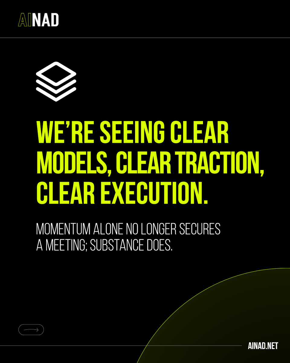 AINADVentures's tweet photo. Fast rounds are out. Focused growth is in.

As capital tightens, investors are backing ventures built on clarity, consistency, and conviction, not just momentum.

#AINAD#VentureCapital#Fundraising#InvestorInsights#VentureBuilding#StartupFinance#Scaleups https://t.co/c5hH532db9