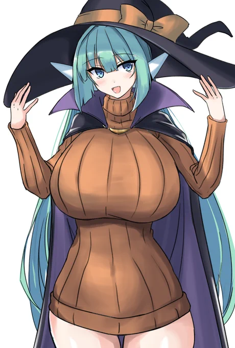 マントと帽子だけのハロウィンコスプレでは物足りないのでセーターをアレンジしてあげた