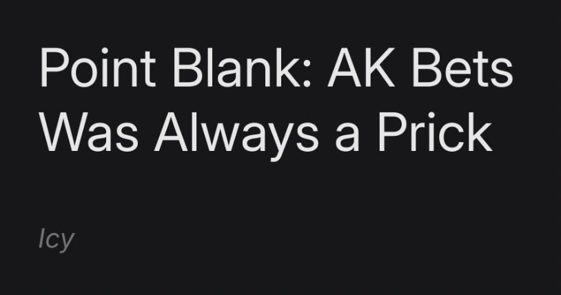 LZ_Racing180's tweet image. ICY “AK Bets was always a Prick”

Read, share, let’s everyone see this one! 

open.substack.com/pub/icyestretr…