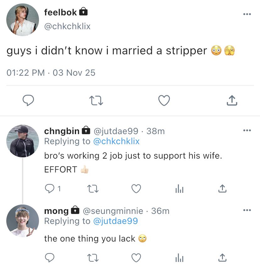 🐣🥟 HF socmed au ~

Hj is a streamer. But one stupid challenge made flx thinks he is a stripper.

- this is based of my husband’s recent live stream 🤣 and i ended up calling him a stripper ( FOR FUN )